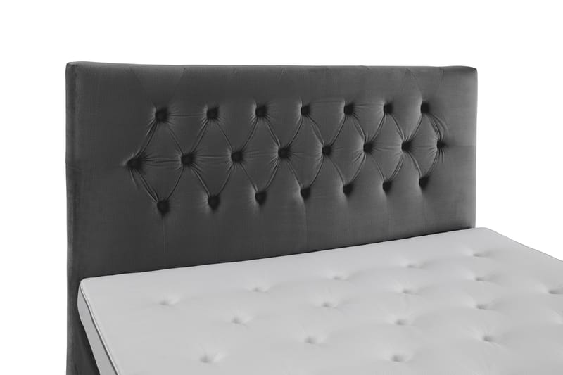 Komplett Sengepakke Torsö 210x210 - Mørkegrå Fløyel|Dreide Ben - Kontinentalsenger - Dobbeltsenger - Komplett sengepakke