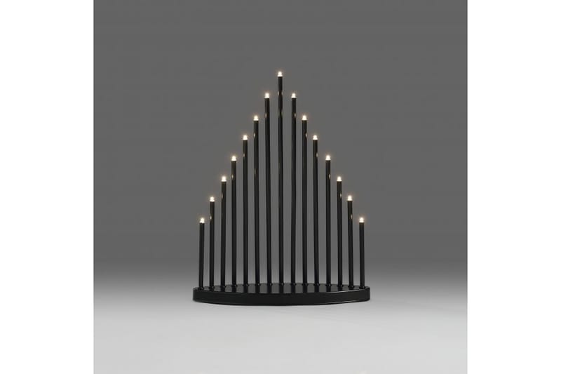 Ellysestake 15 LED svart metal - Konstsmide - Adventslysestake - Julelys