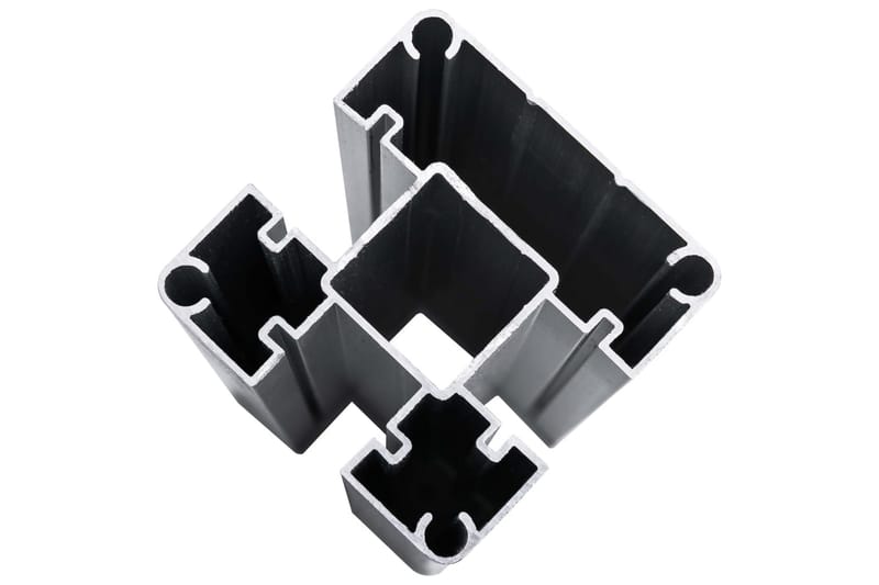 Gjerdesett WPC 9 firkantet + 1 slisset 1657x186 cm grå - Gjerder & Grinder