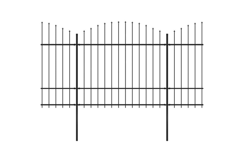 Hagegjerde med spydtopp stål (1,5-1,75)x15,3 m svart - Gjerder & Grinder