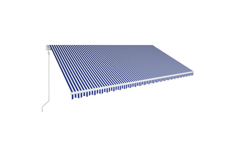 Automatisk uttrekkbar markise 600x300 cm blå og hvit - Markiser - Terrassemarkise