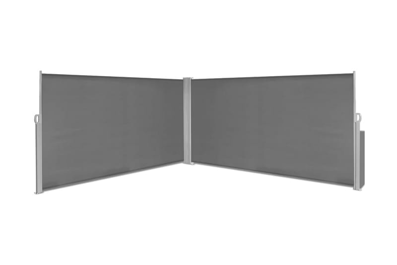 Uttrekkbar sidemarkise 160x600 cm grå - Grå - Solseil
