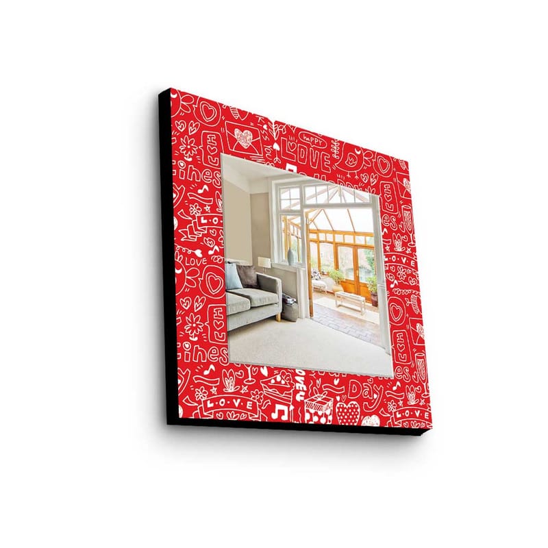 Denisova Dekorspeil 50x50 cm Christmas - Speilglass / stoff / flerfarget - Gangspeil - Veggspeil