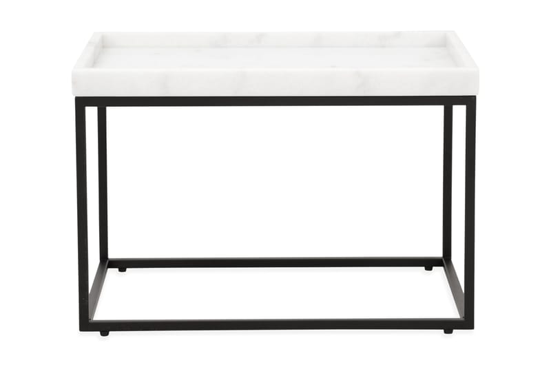Sidebord Tosterup 60 cm - Hvit/Svart - Marmorbord - Brettbord og småbord - Lampebord & sidebord