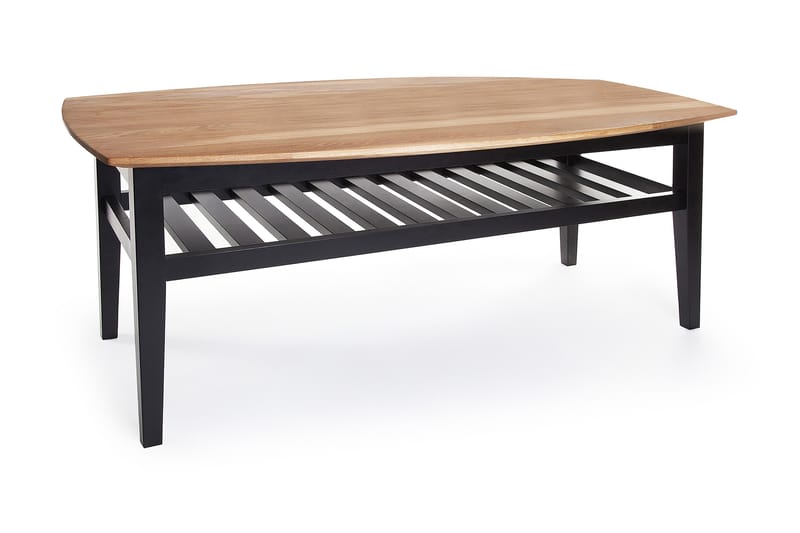 Sofabord Chicago 130 cm med Oppbevaringshylle Eik/Svart - Eik/Svart - Sofabord med oppbevaring - Sofabord & salongbord
