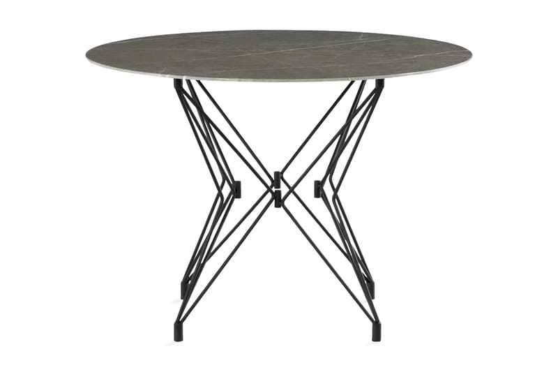 Spisebord Flinthill 106 cm Rund - Grå/Svart - Spisebord & kjøkkenbord