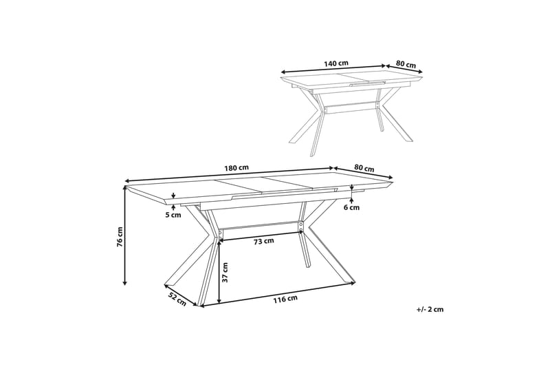 Spisebord Harnett 180 cm Sammenleggbart - Grå/Svart - Sammenleggbart bord - Spisebord & kjøkkenbord