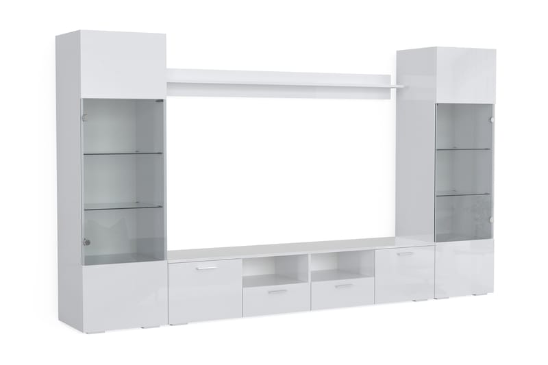 Tv-Møbelsett Rhue 41x260 cm - Glass/Hvit - TV-møbelsett