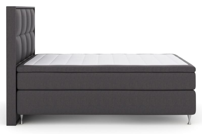 Komplett Sengepakke Choice No 4 140x200 Fast/Medium - Mørkegrå|Sølvben - Kontinentalsenger - Komplett sengepakke
