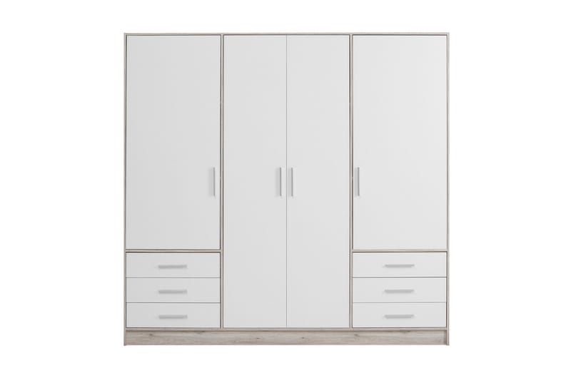 Garderobe Lyoth 207 cm - Brun|Hvit - Garderober & garderobesystem - Garderobeskap