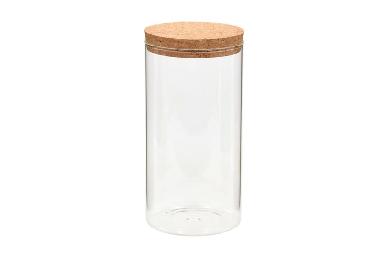 Glasskrukker med kork 6 stk 1100 ml - Oppbevaring til småting - Oppbevaringsboks - Bokser & syltetøyglass