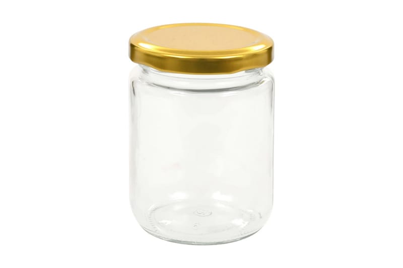 Syltetøyglass med gult lokk 48 stk 230 ml - Oppbevaringsboks - Oppbevaring til småting - Bokser & syltetøyglass