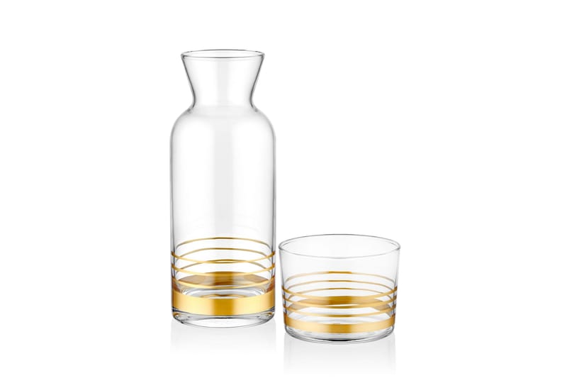 Vannkaraffel - Gull - Bokser & syltetøyglass - Vannkaraffel - Glassmugge