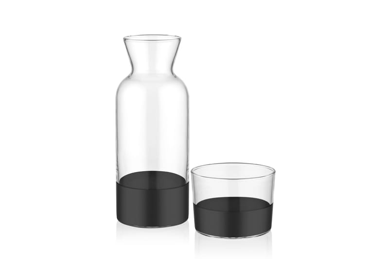 Vannkaraffel - Svart - Bokser & syltetøyglass - Vannkaraffel - Glassmugge