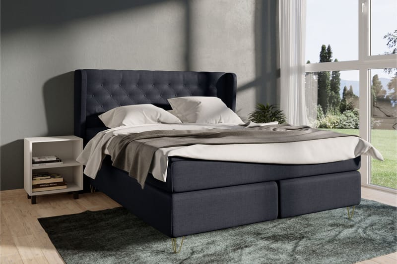 Komplett Sengepakke Choice No 3 140x200 Fast - Blå|Metallben - Kontinentalsenger - Komplett sengepakke