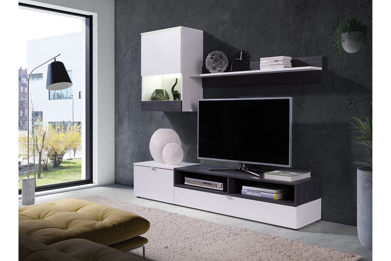 Mediam øbel & LED Roco - Hvit - TV-møbelsett