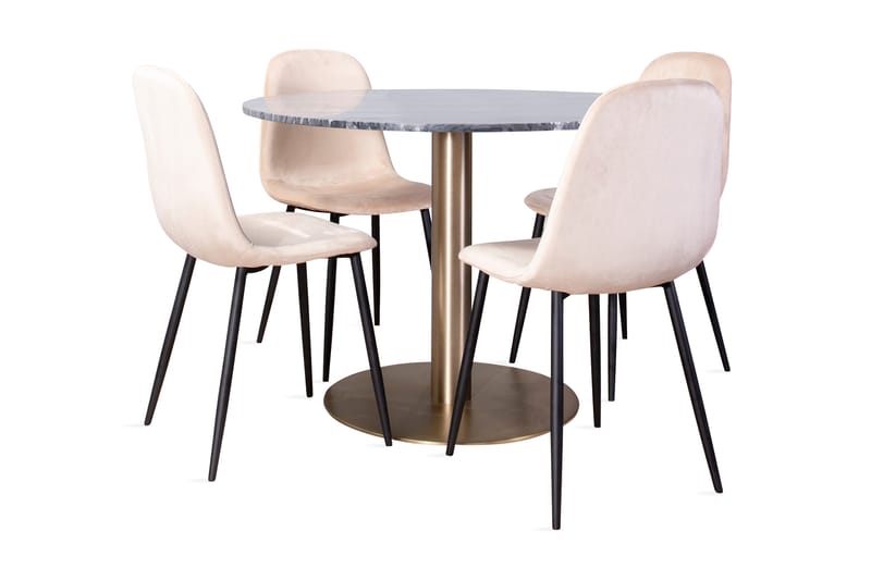 Spisegruppe Netanya 106 cm Rund inkl. 4 Tommy Stoler - Spisegruppe