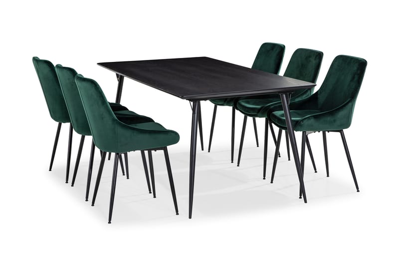 Spisegruppe Steph 180 cm med 6 Bergviken Kjøkkenstoler - Spisegruppe