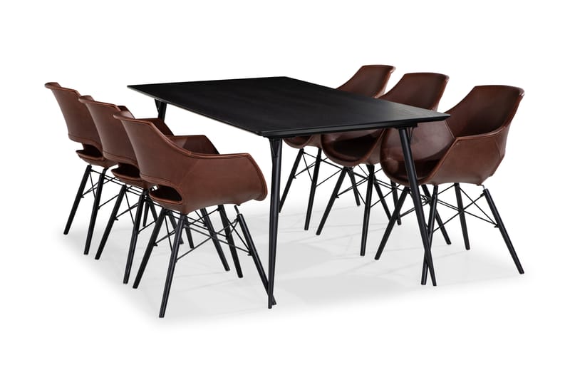 Spisegruppe Steph 180 cm med 6 Naida Spisestoler - Spisegruppe