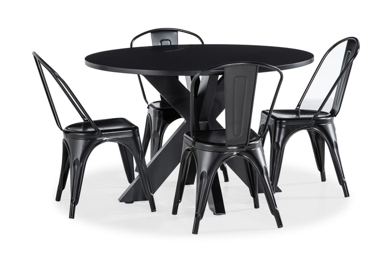 Spisegruppe Redex Rund 120 cm med 4 Cereus Spisestoler - Spisegruppe