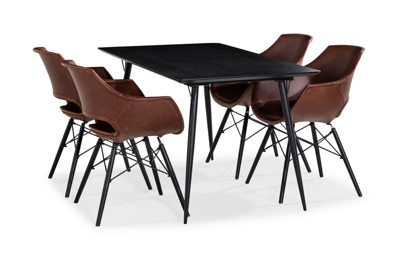 Spisegruppe Steph 140 cm med 4 Naida Spisestoler - Spisegruppe