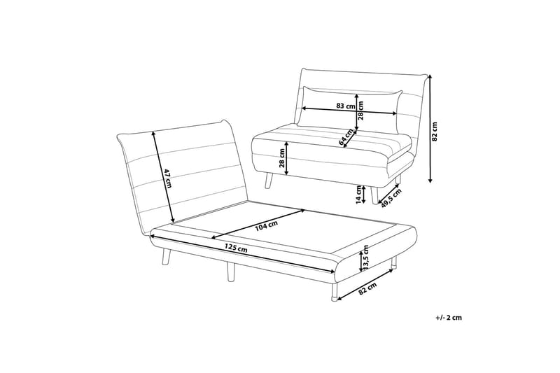 Sovesofa Setten 104 cm - Blå - Møbler - Sofaer - Sovesofaer - Langsgående sovesofa