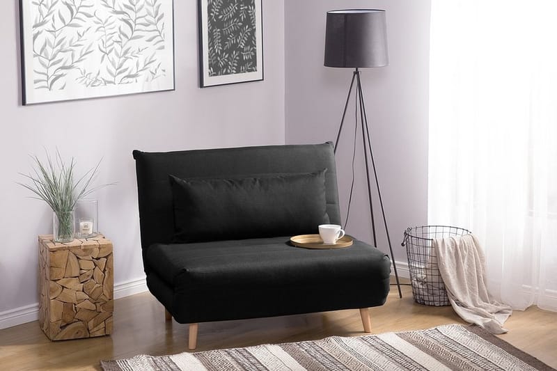 Sovesofa Setten 104 cm - Svart - Møbler - Sofaer - Sovesofaer - Langsgående sovesofa