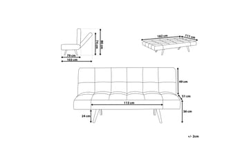 Sovesofa Ingaro 182 cm - Grå - Møbler - Sofaer - Sovesofaer - Langsgående sovesofa