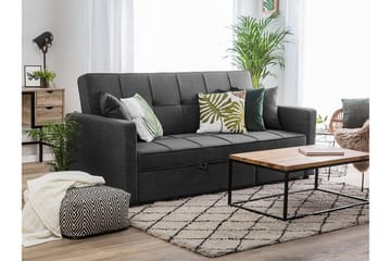 Sovesofa Glomma 207 cm - Svart | Grå - Møbler - Sofaer - Sovesofaer - Langsgående sovesofa