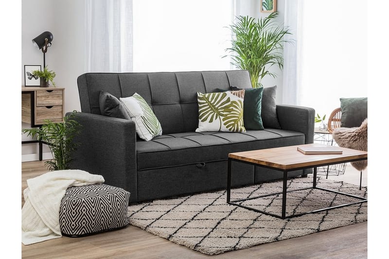 Sovesofa Glomma 207 cm - Svart | Grå - Møbler - Sofaer - Sovesofaer - Langsgående sovesofa