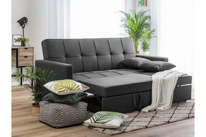 Sovesofa Glomma 207 cm - Svart | Grå - Møbler - Sofaer - Sovesofaer - Langsgående sovesofa