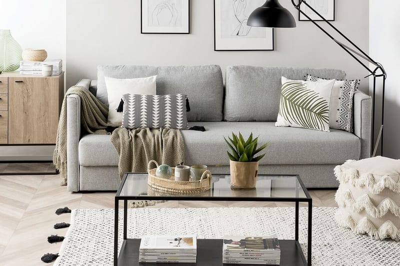 Sovesofa Eksjo 220 cm - Grå - Møbler - Sofaer - Sovesofaer - Langsgående sovesofa