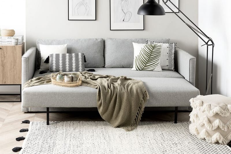Sovesofa Eksjo 220 cm - Grå - Møbler - Sofaer - Sovesofaer - Langsgående sovesofa