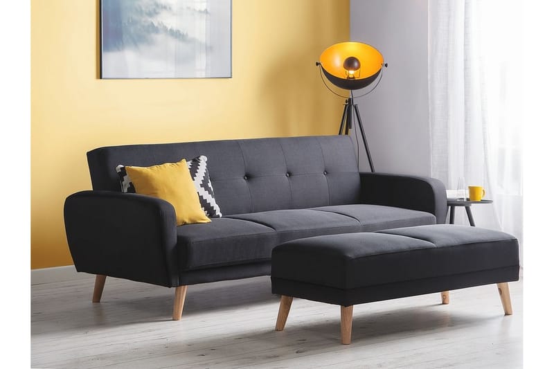 Sovesofa Florli 214 cm - Svart - Møbler - Sofaer - Sovesofaer - Langsgående sovesofa