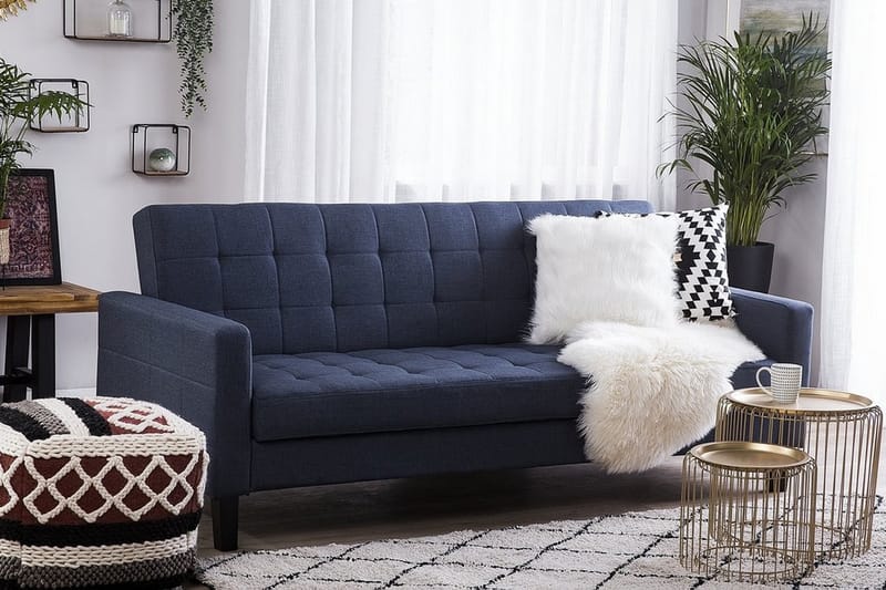 Sovesofa Vehkoo 200 cm - Blå - Møbler - Sofaer - Sovesofaer - Langsgående sovesofa