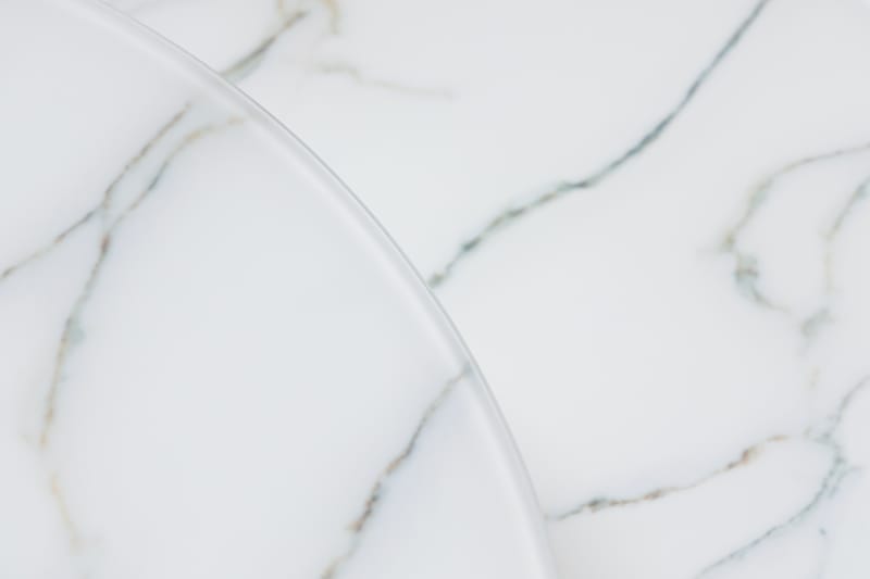 Settbord Grasp Marmorglass - Svart|Hvit - Settbord - Sofabord & salongbord