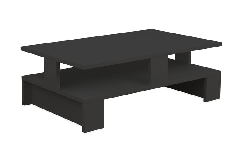Sofabord Lutchan 80 cm med Oppbevaringshylle - Mørkegrå - Sofabord & salongbord