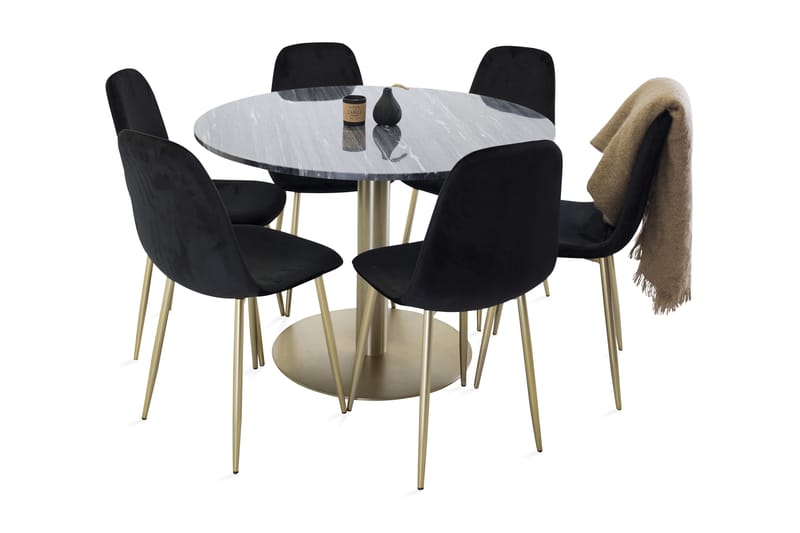 Spisegruppe Netanya 106 cm med 6 Tommy Stoler - Spisegruppe