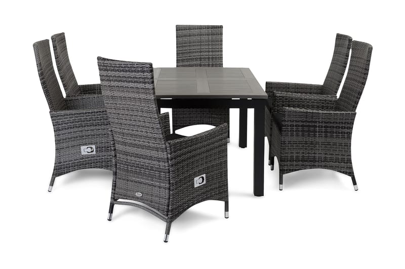 Spisegruppe Monaco 152-210+6 Jenny Regulerbare Stoler - Spisegrupper hage