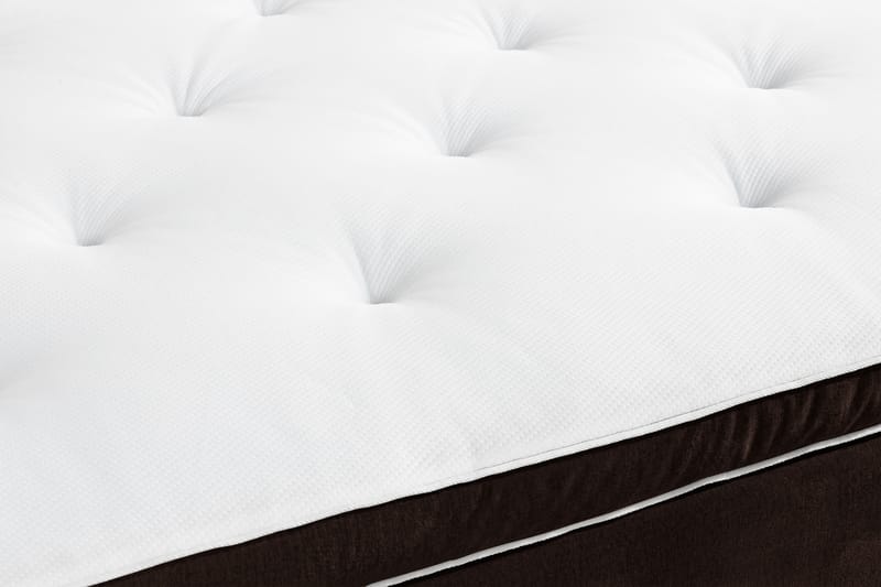 Sengepakke Rebeca 120x200 cm Gavel med Knapper - Brun | Fløyel - Kontinentalsenger - Komplett sengepakke