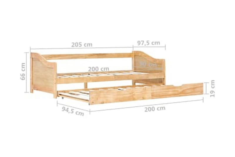 Bäddsoffa ram furu 90x200 cm - Møbler - Sofaer - Sovesofaer - Langsgående sovesofa