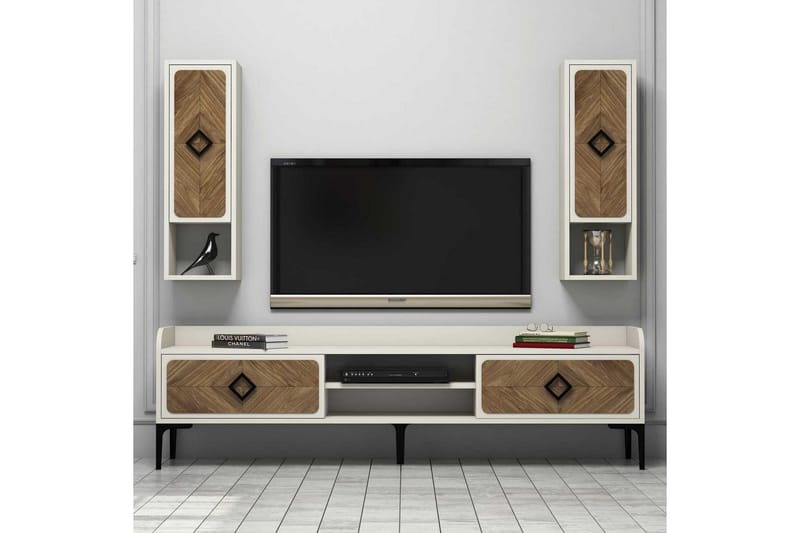 TV-møbelsett Amtorp 180 cm - Brun/Hvit - TV-møbelsett