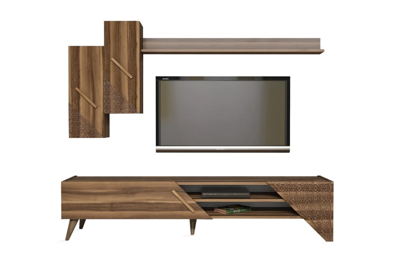 TV-møbelsett Amtorp 180 cm - Mørkebrun - TV-møbelsett