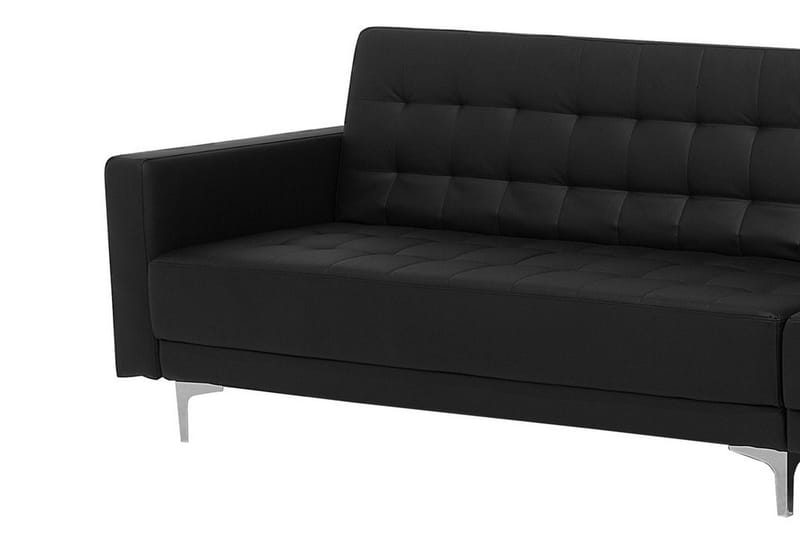 Hjørnesovesofa Westerleigh Venstre med Fotskammel Kunstlær - Svart - Møbler - Sofaer - Sovesofaer - Langsgående sovesofa