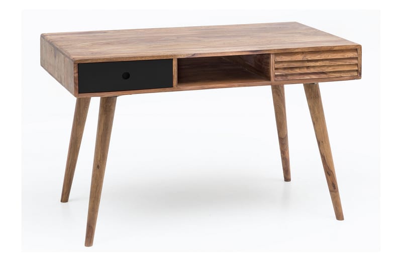 Skrivebord Hongsermeier 117 cm med Oppbevaring 2 Skuffer+Hyl - Natur - Skrivebord - Databord & PC bord