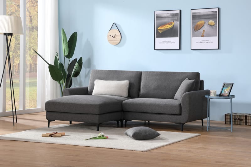 Modulsofa Thorng med sjeselong - Grå - Komplett modulsofa