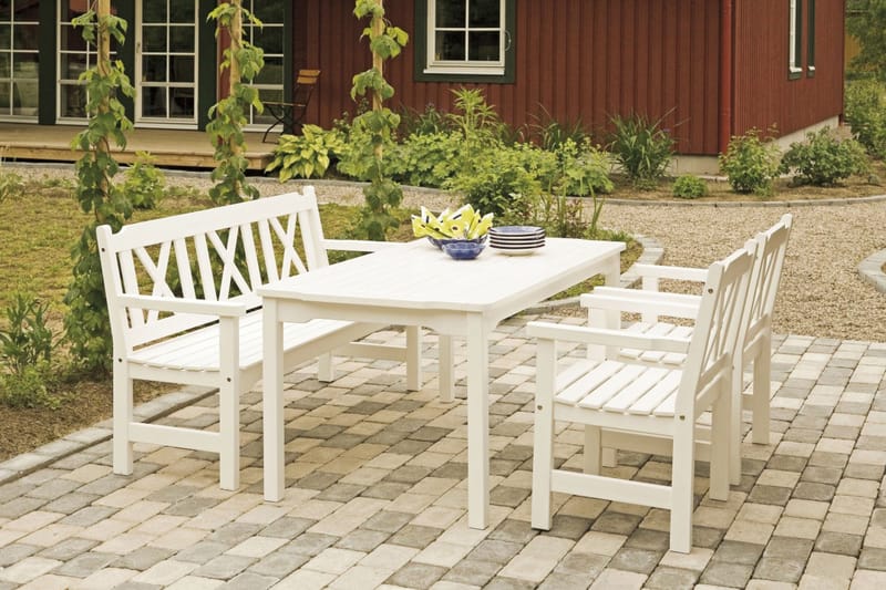 Spisegruppe Hillerstorp Visby 85x150+2 Visby Stol+Visby Sofa - Hvit - Spisegrupper hage
