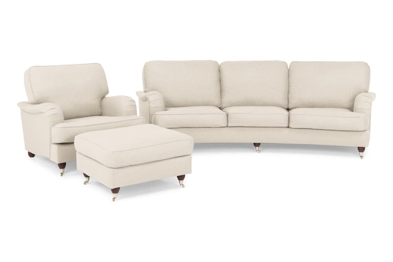 Sofagruppe Howard Oxford 4-seter+Lenestol+Fotskammel - Beige - Howard sofagruppe - Sofagrupper