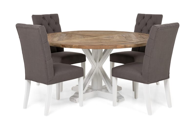 Spisegruppe Yorkshire 150 cm Rund med 4 Emmie Stol - Spisegruppe