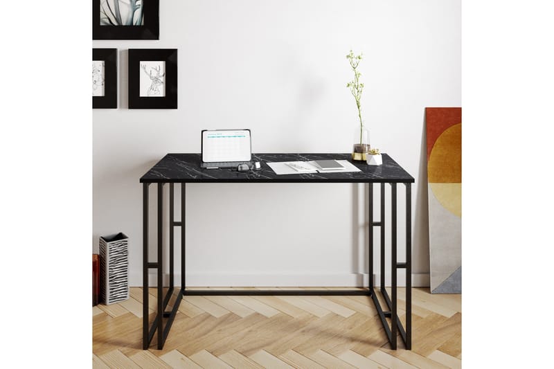 Skrivebord Blista 120 cm Marmormønster - Svart - Skrivebord - Databord & PC bord